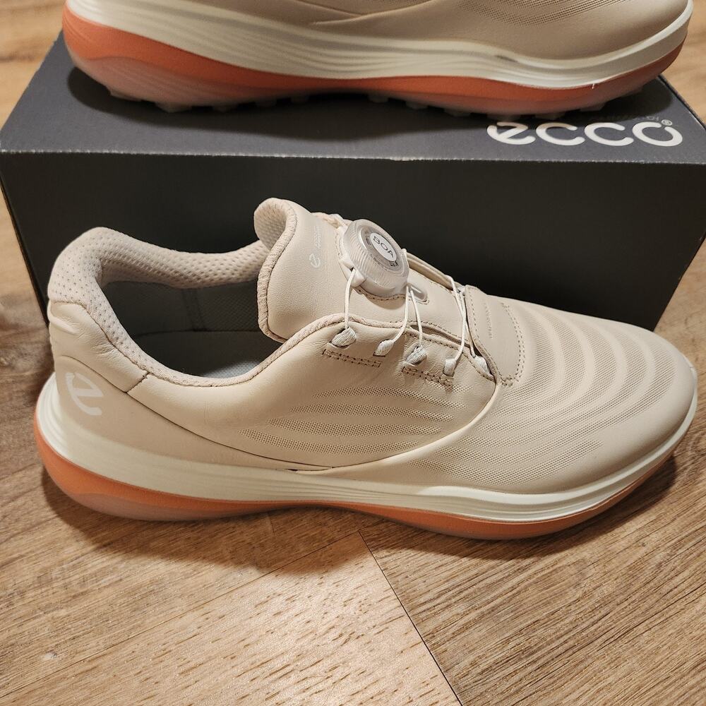 New ECCO Womens LT1 BOA Golf Shoes EU 40 US 9-9.5 Leather Waterproof Peach Coral